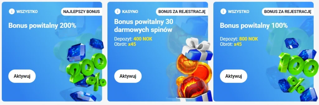 Bonus powitanly 200% 